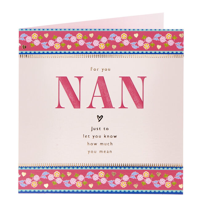 Nan Flower Boarders Mother's Day Card