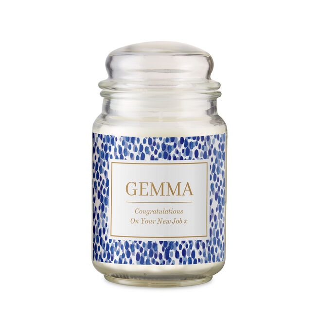Personalised Spotty Large Vanilla Scented Candle Jar