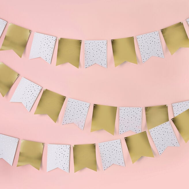 Metallic Gold Card Flag Bunting 10m