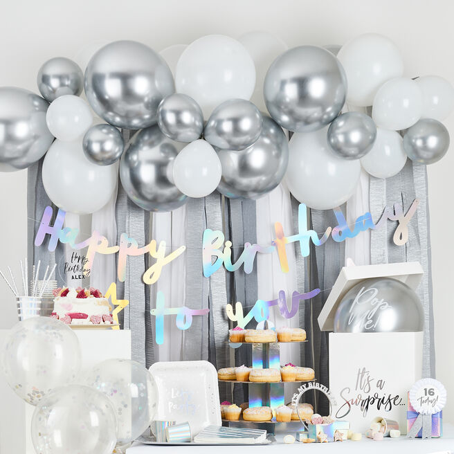Metallic Silver Birthday Party Range