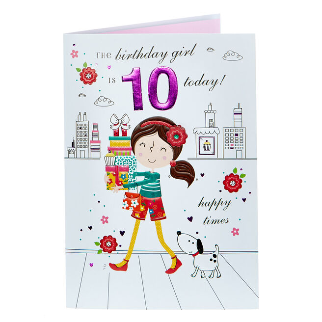 10th Birthday Card - Happy Times 