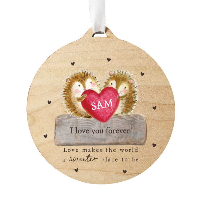 Personalised Love Makes the World Sweeter Hanging Ornament