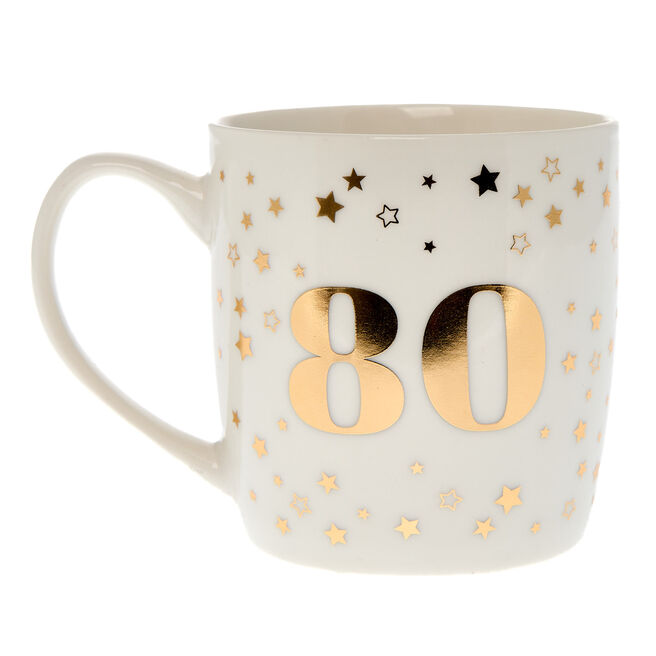 Blue & Gold 80th Birthday Mug In A Box