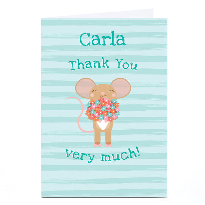 Personalised Hannah Steele Thank You Card - Mouse