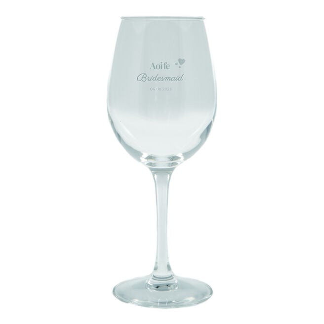 Personalised Wedding Wine Glass - Bridesmaid