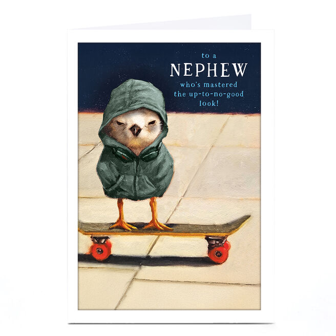 Personalised Birthday Card - Nephew up-to-no-good