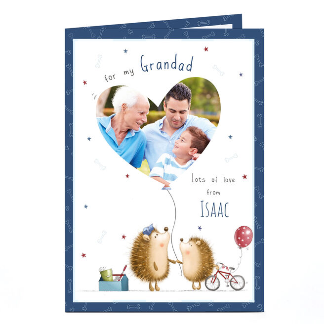 Photo Card - Grandad, Hedgehogs