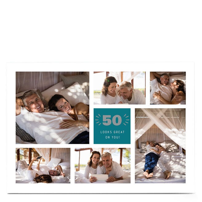 Photo 50th Birthday Card - Great on You,  Editable Age