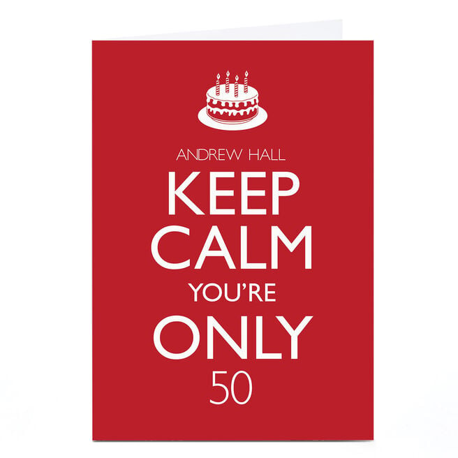 Personalised Birthday Card - Keep Calm, Editable Age