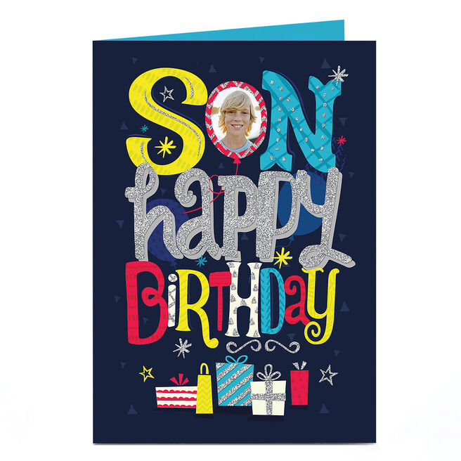 Photo Birthday Card - Son Balloon