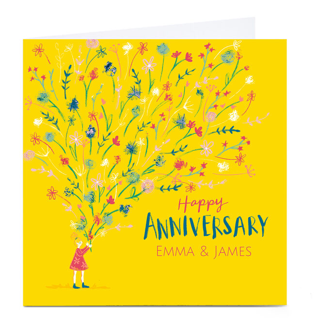 Personalised Emma Valenghi Anniversary Card - Flowers
