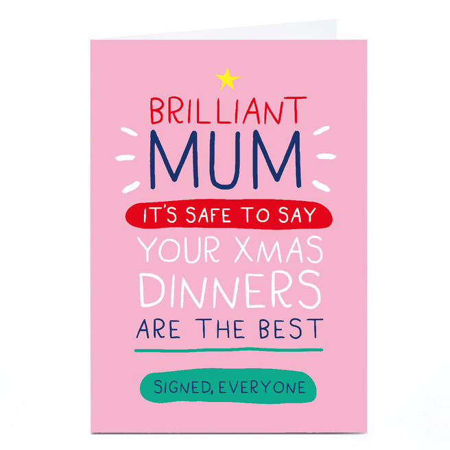 Personalised Bangheads Christmas Card - Your Xmas Dinners Are The Best