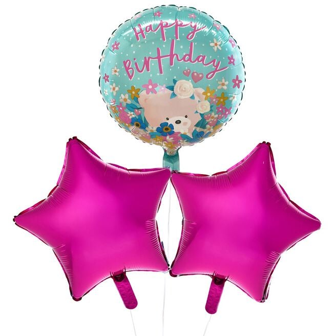 Hugs Happy Birthday Balloon Bouquet - DELIVERED INFLATED!