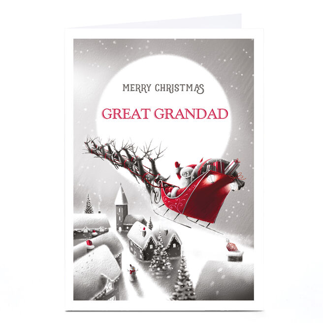 Christmas Card - Santa's Sleigh, Great Grandad,  Christmas Card - Santa's Sleigh, Great Grandad