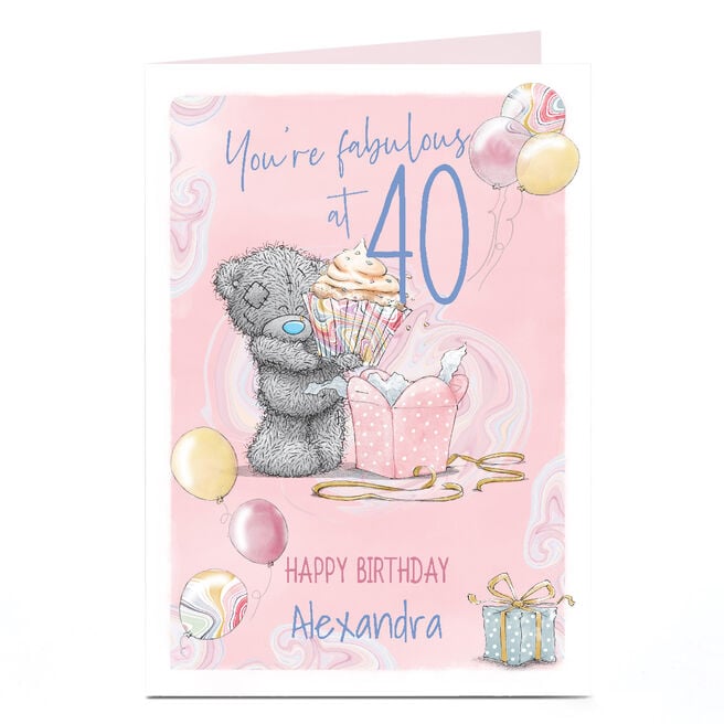 Personalised Tatty Teddy 40th Birthday Card - Fabulous at 40