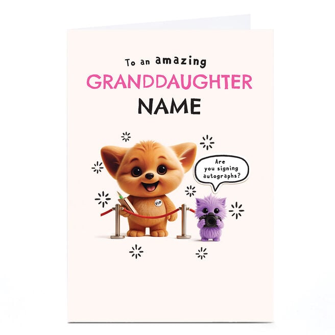 Personalised Wimzee Birthday Card - Amazing Granddaughter