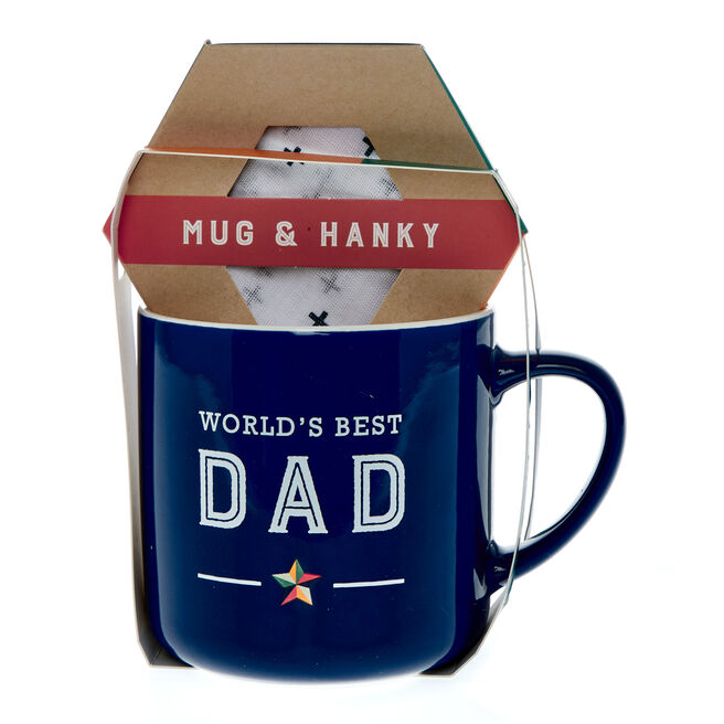 World's Best Dad Mug & Hanky Gift Set