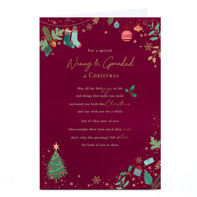 Christmas Card - For A Special Nanny & Grandad
