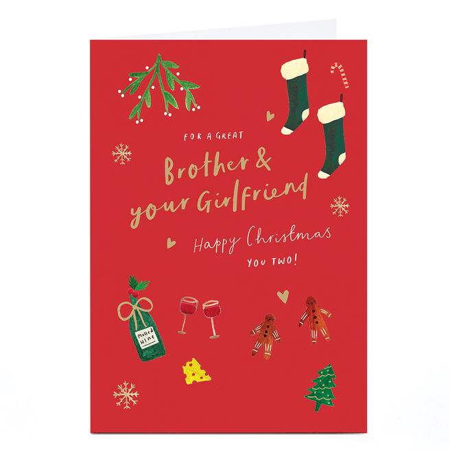 Christmas Card - Christmas Festivities, A Great Brother & Your Girlfriend