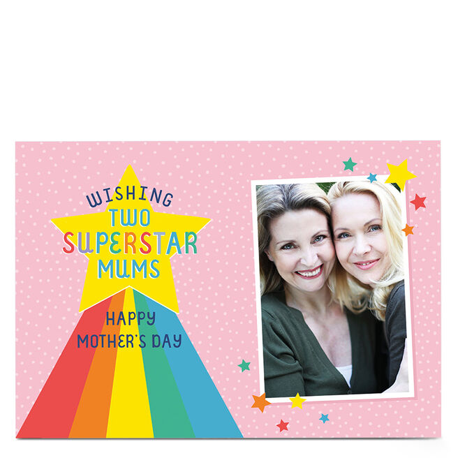 Photo Mother's Day Photo Card - Two Superstar Mums