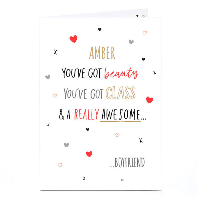 Personalised Valentine's Day Card - Beauty & Class