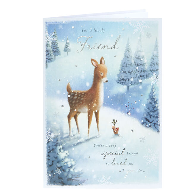 Christmas Card - Lovely Friend Doe & Mouse