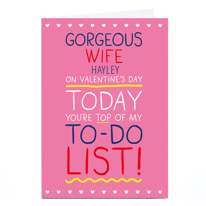 Personalised Shout! Valentine's Day Card - Wife To Do List