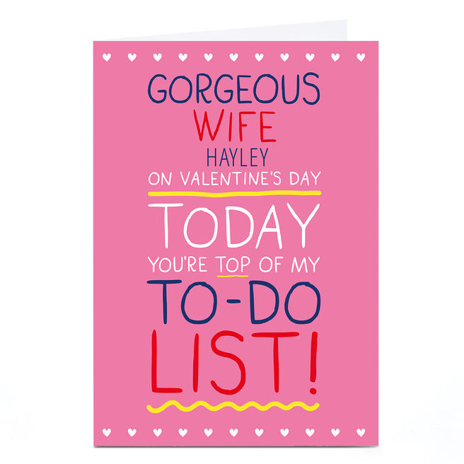 Personalised Shout! Valentine's Day Card - Wife To Do List