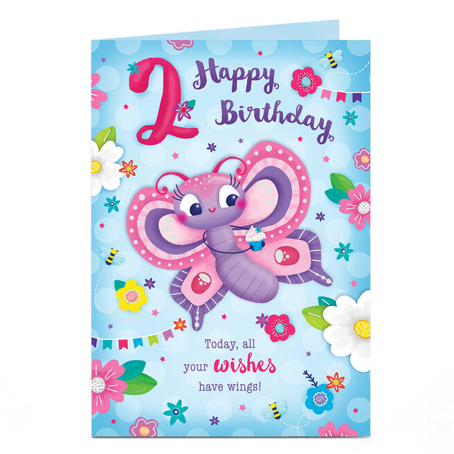 2nd Birthday Card - Birthday Butterfly