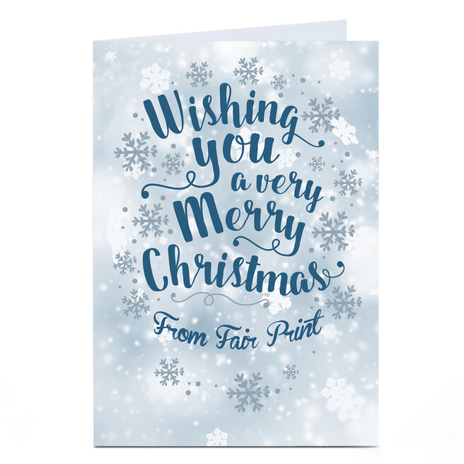 Personalised Business Christmas Card - Snowflakes