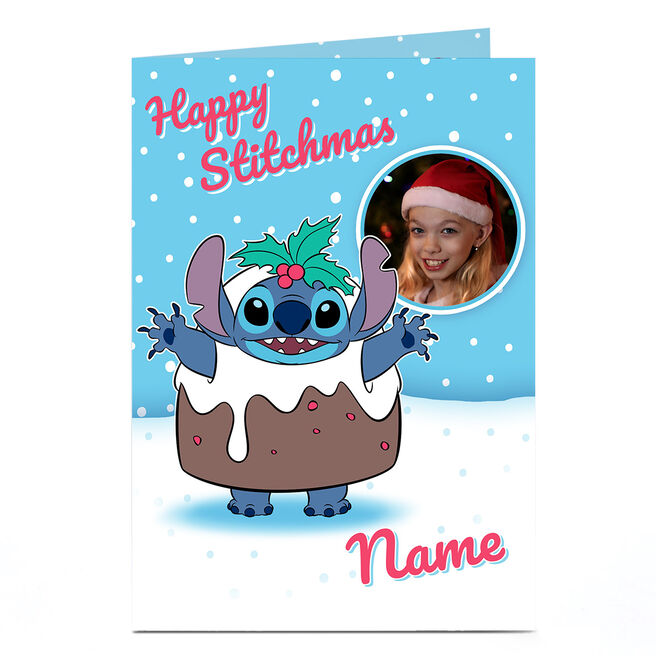 Photo Disney Christmas Card - Stitch Pudding, Any Name