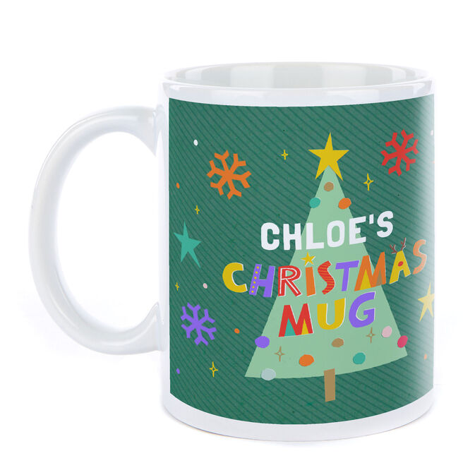 Personalised Christmas Mug - Christmas Tree and Bauble, Any Name