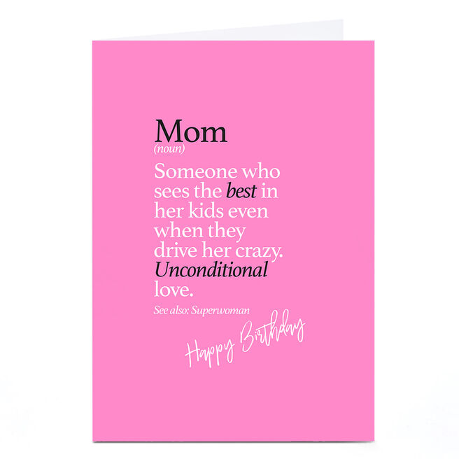 Personalised Punk Birthday Card - Mom
