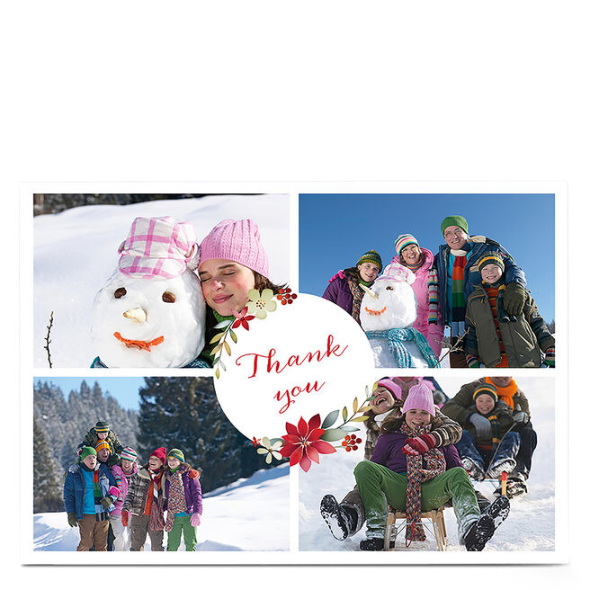 Multi Photo Christmas Thank You Card - 4 Photos