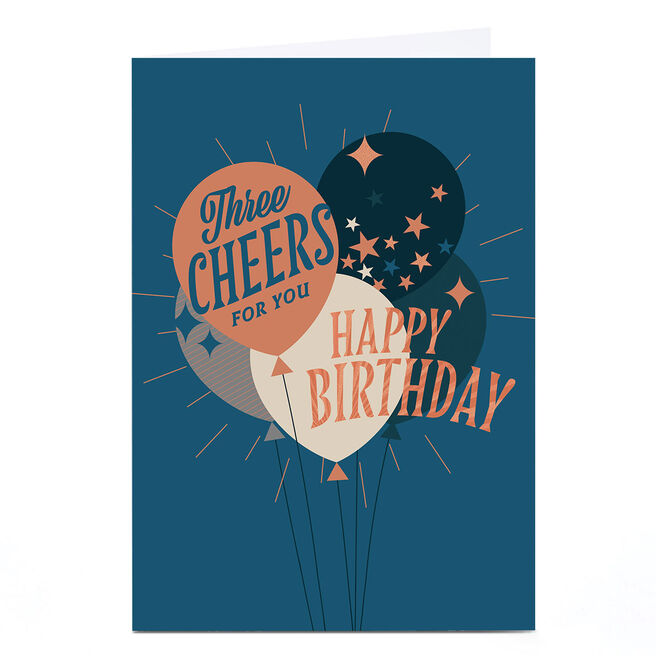 Personalised Birthday Card - Three cheers balloon