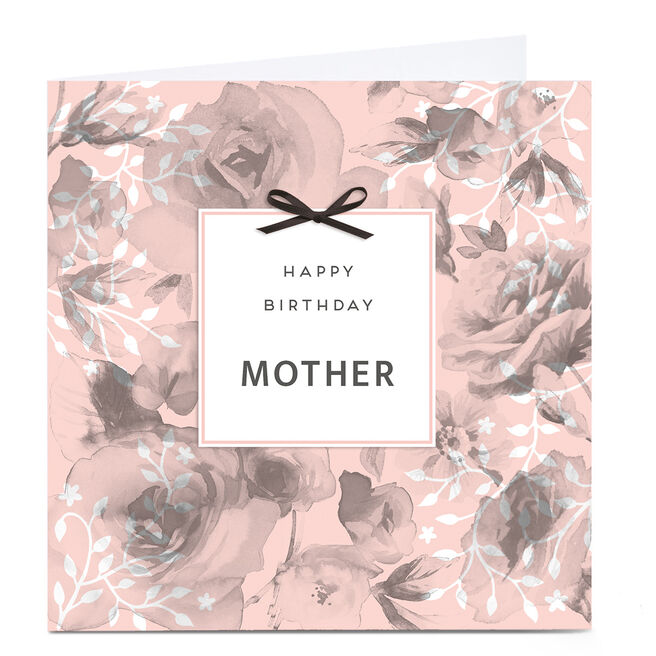 Personalised Birthday Card -  Mother Roses and Bow