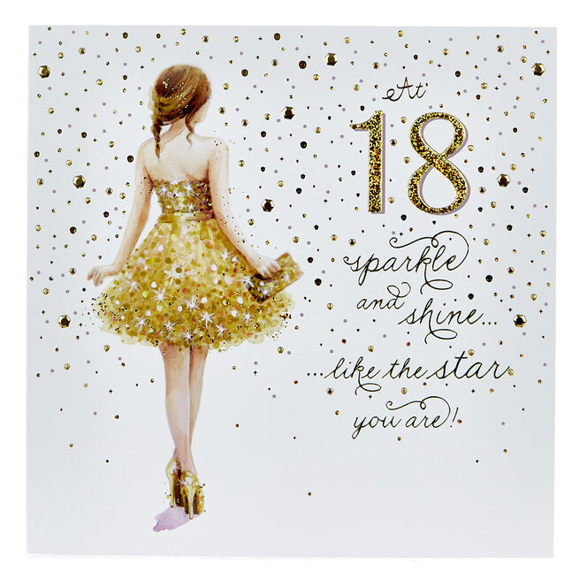 Platinum Collection 18th Birthday Card - Sparkle & Shine