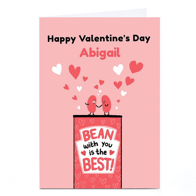 Personalised Hew Ma Valentine's Day Card - Bean With You