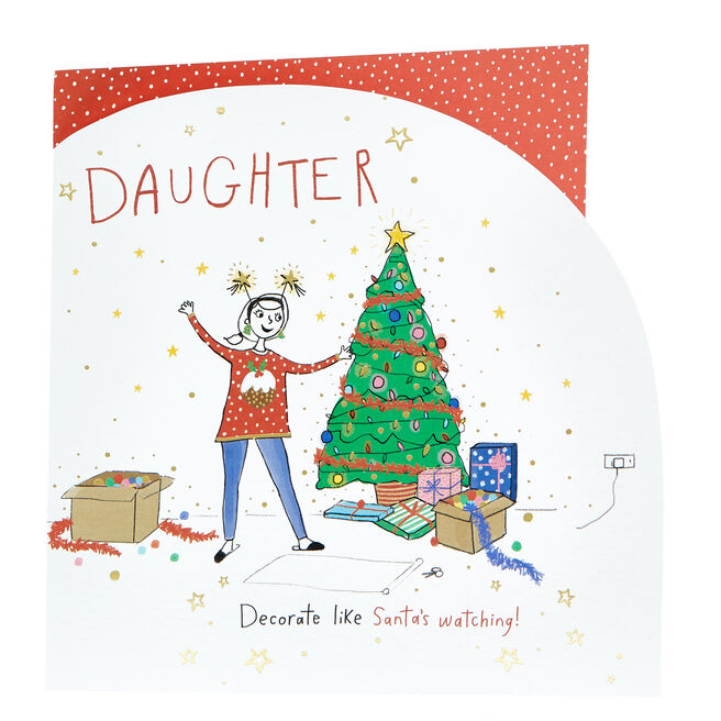 Christmas Card - Daughter, Like Santa's Watching