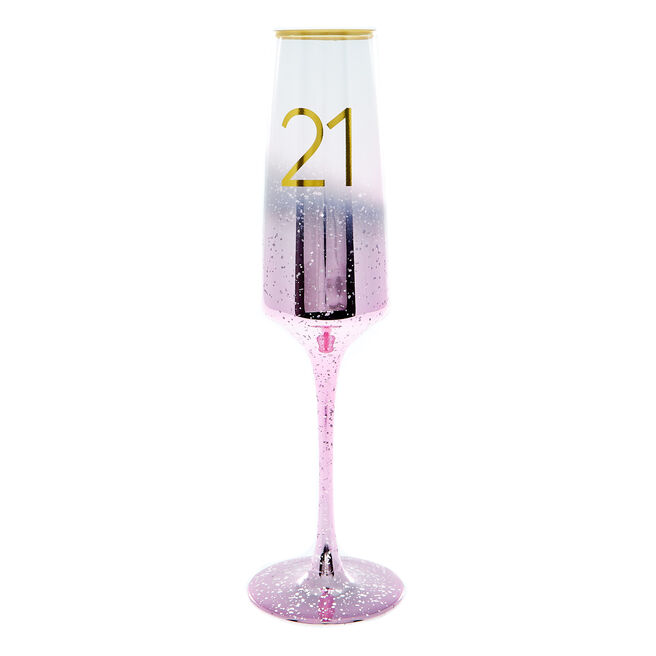 21st Birthday Champagne Flute - Happy Birthday To You