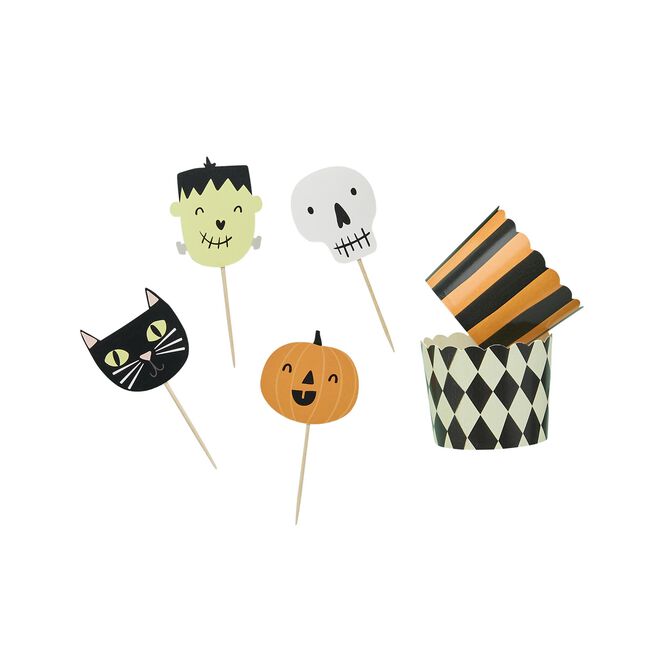 Spooky Friends Food Cups & Picks Set - Pack of 12