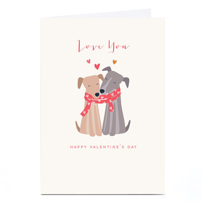 Personalised Klara Hawkins Valentine's Day Card- Dogs with Scarf