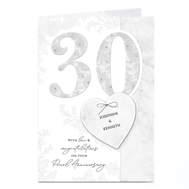 Personalised 30th Anniversary Card - Love & Congratulations 
