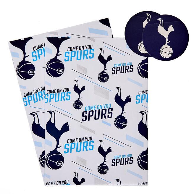 Tottenham Hotspur Wrapping Paper - 2 Sheets & 2 Tags