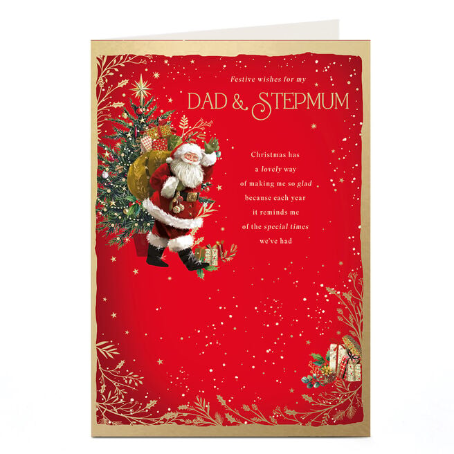 Christmas Card - Special Times Santa, Dad & Stepmum