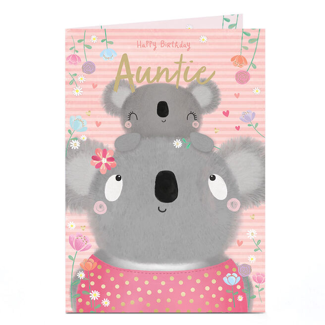 Birthday Card - Cute Koalas, Auntie