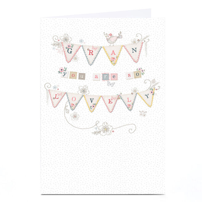 Personalised Birthday Card - So Lovely Bunting, Gran