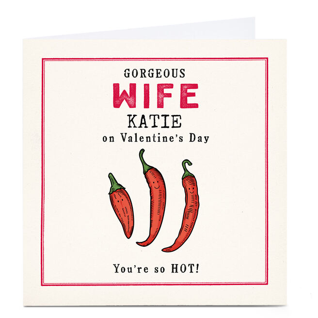 Personalised Shout! Valentine's Day Card - Wife Chillies
