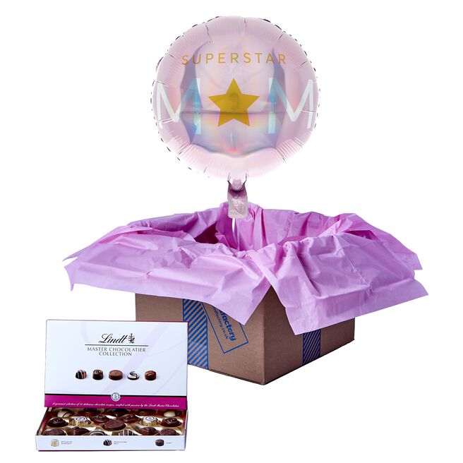Superstar Mum Balloon & Lindt Chocolates - FREE GIFT CARD!