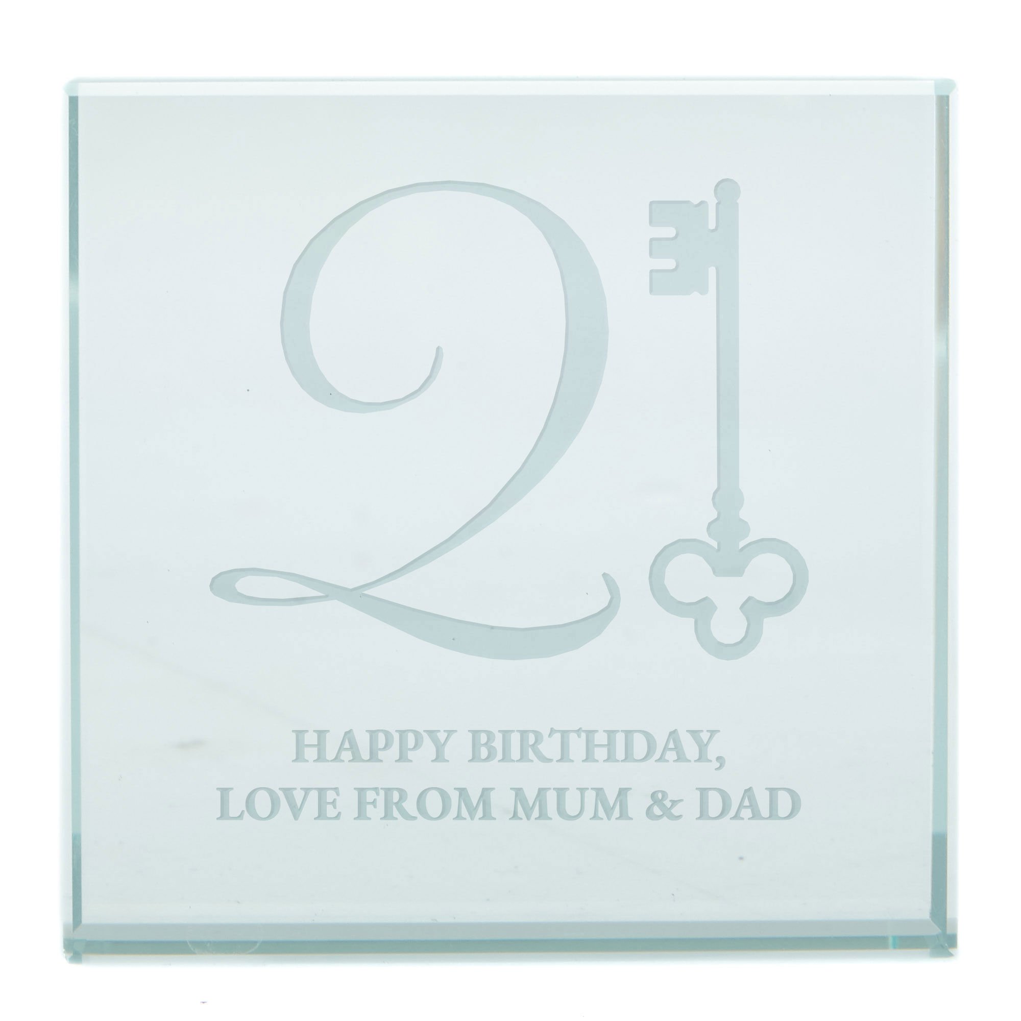 Buy Personalised Engraved Glass Token 21st Birthday Key for GBP 14.99 Card Factory UK